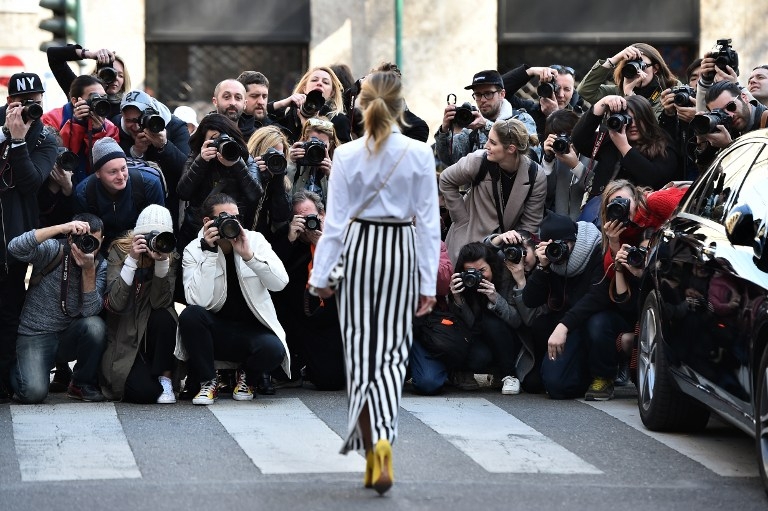 Before the Dolce & Gabbana show at Milan Fashion Week on March 1, 2015 Before the Dolce & Gabbana show at Milan Fashion Week on March 1, 2015