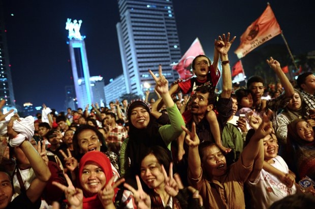 Supporters of winning presidential candidate Joko Widodo rally in Jakarta Supporters of winning presidential candidate Joko Widodo rally in Jakarta