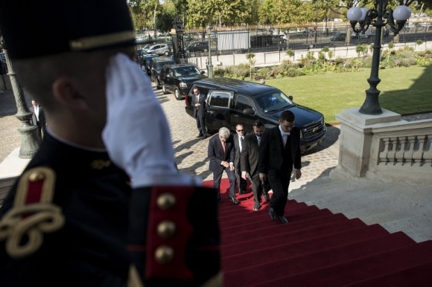 "Kerry arrives for a meeting at the Quai dOrsay on September 15, 2014 "Kerry arrives for a meeting at the Quai dOrsay on September 15, 2014