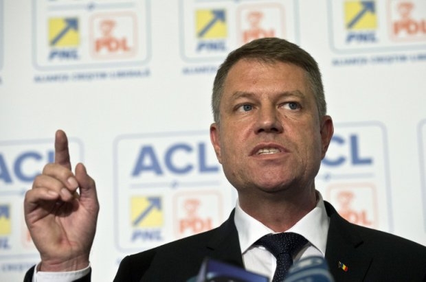 Klaus Iohannis adresses the media in Bucharest on November 16, 2014 Klaus Iohannis adresses the media in Bucharest on November 16, 2014