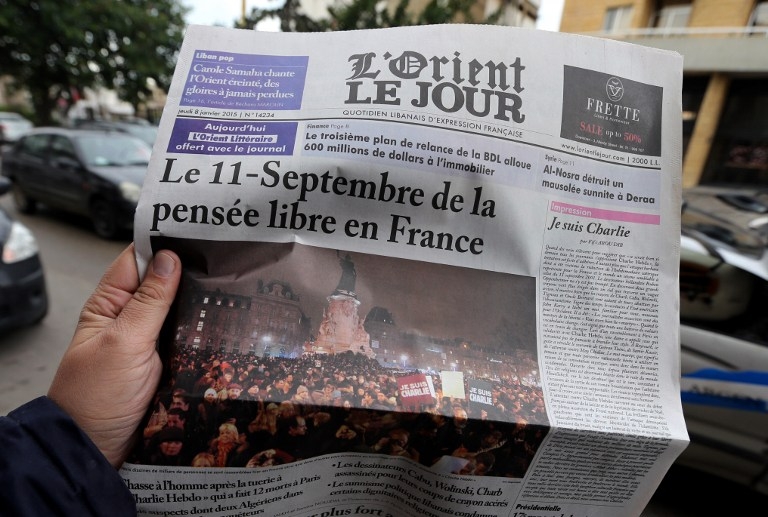 LEBANON-MEDIA-ATTACKS-HEBDO-REACTION LEBANON-MEDIA-ATTACKS-HEBDO-REACTION