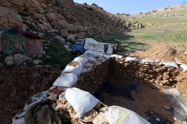 An abandoned outpost, belonging to Al-Qaeda's Syrian affiliate Al-Nusra Front, on the Lebanese side of the Qalamun mountains on May 20, 2015 An abandoned outpost, belonging to Al-Qaeda's Syrian affiliate Al-Nusra Front, on the Lebanese side of the Qalamun mountains on May 20, 2015