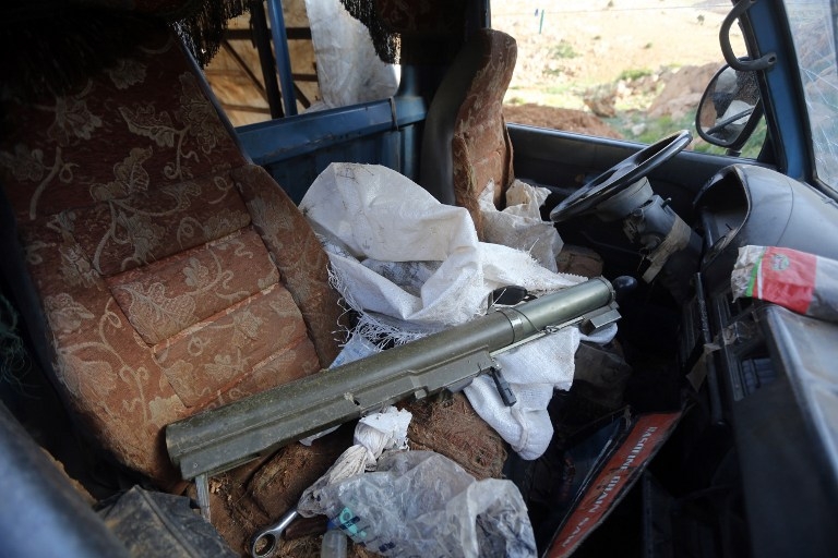 An abandoned outpost, belonging to Al-Qaeda's Syrian affiliate Al-Nusra Front, on the Lebanese side of the Qalamun mountains on May 20, 2015 An abandoned outpost, belonging to Al-Qaeda's Syrian affiliate Al-Nusra Front, on the Lebanese side of the Qalamun mountains on May 20, 2015
