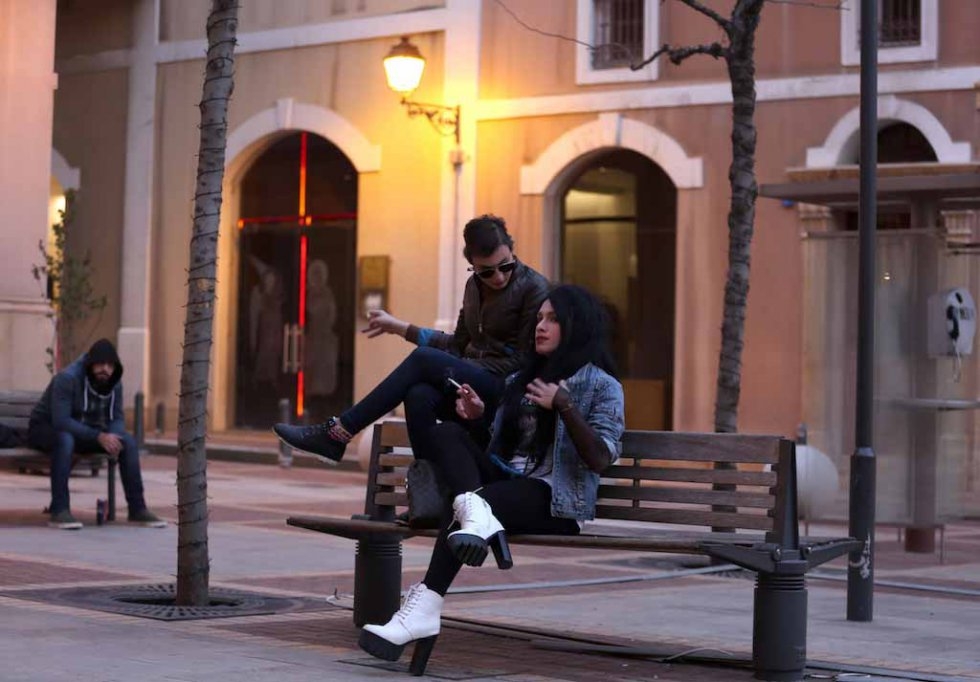 Hans and Toy on a bench in downtown Beirut. January, 2016. Hans and Toy on a bench in downtown Beirut. January, 2016.