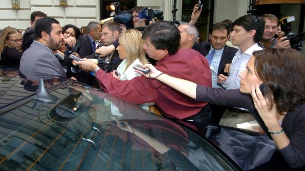 OPEC chairman and minister of energy of Kuwait Sheikh Ahmad Fahad Al-Ahmad Al-Sabah speaks to journalists upon arrival in Vienna, 18 September 2005, to attend 137th meeting of the OPEC conference. OPEC chairman and minister of energy of Kuwait Sheikh Ahmad Fahad Al-Ahmad Al-Sabah speaks to journalists upon arrival in Vienna, 18 September 2005, to attend 137th meeting of the OPEC conference.