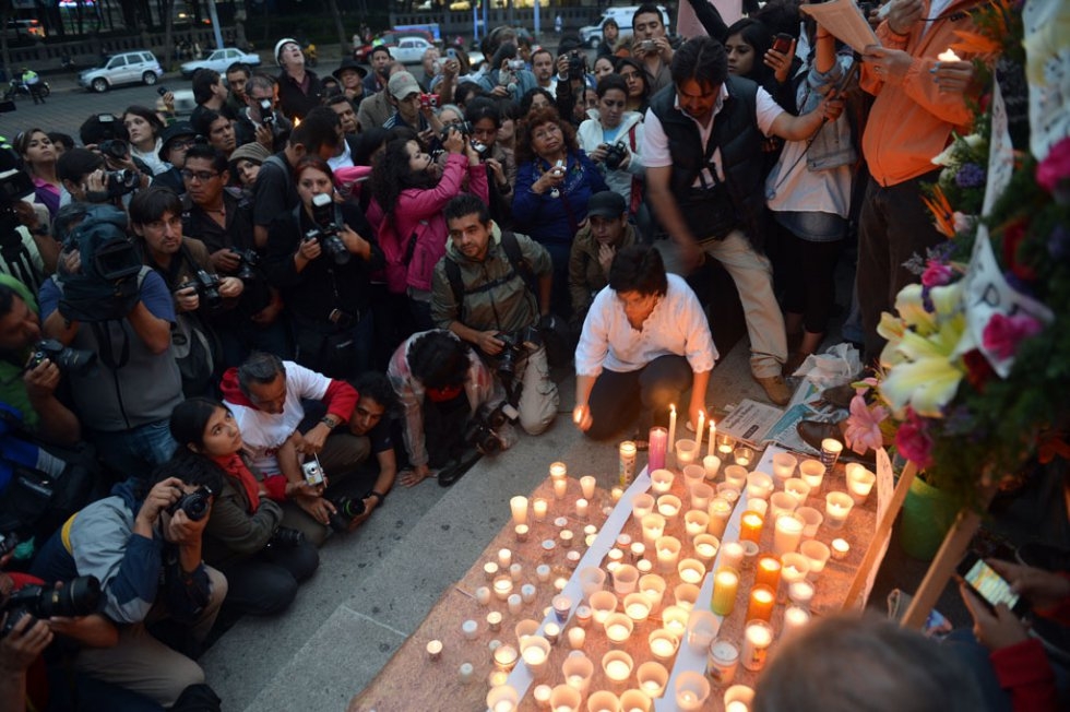 A vigil against violence against the press. Mexico City. May, 2012. A vigil against violence against the press. Mexico City. May, 2012.
