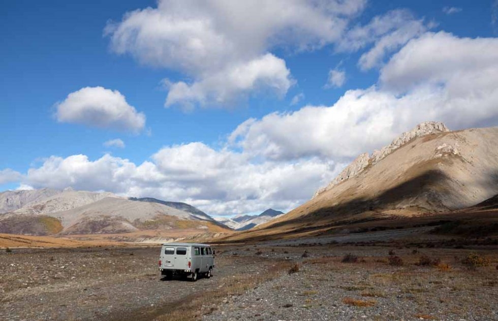 The UAZ wonder van on the journey from Khatgal to Tsagaan Nuur. The UAZ wonder van on the journey from Khatgal to Tsagaan Nuur.