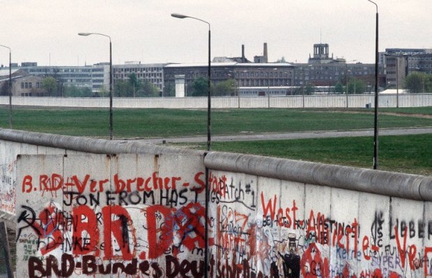 Picture taken on April 29, 1984 of the Berlin Wall and the no man's land marking the border between East Picture taken on April 29, 1984 of the Berlin Wall and the no man's land marking the border between East