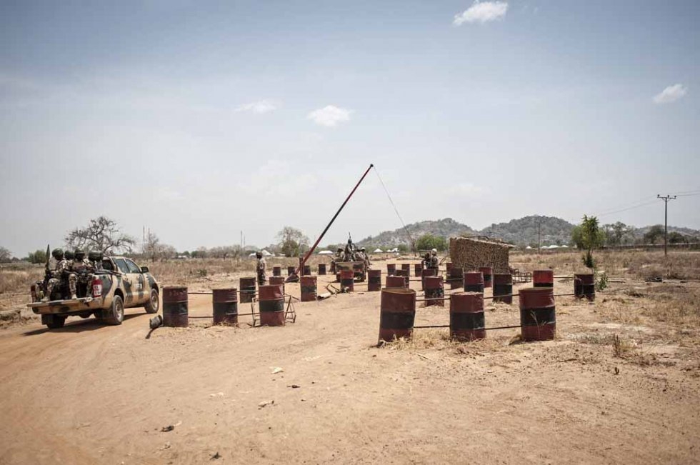 A military convoy passes through a checkpoint in Chibok in March, 2016. A military convoy passes through a checkpoint in Chibok in March, 2016.