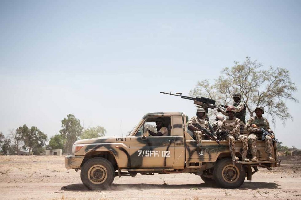 Soldiers near the school. March, 2016. Soldiers near the school. March, 2016.