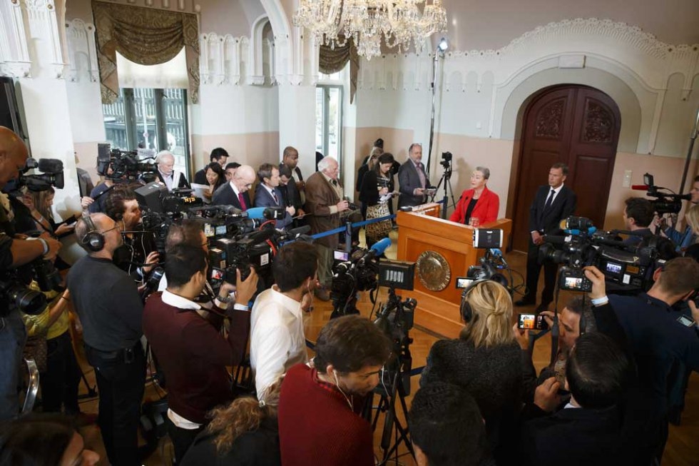 The head of the Norwegian Nobel Committee Kaci Kullmann Five announces the winner of 2015 peace prize in Oslo on October 9, 2015 The head of the Norwegian Nobel Committee Kaci Kullmann Five announces the winner of 2015 peace prize in Oslo on October 9, 2015