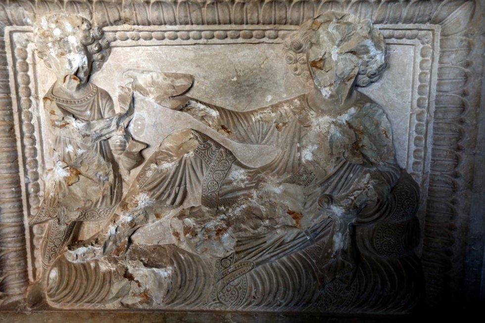 Destruction in Palmyra's museum on March 31, 2016 Destruction in Palmyra's museum on March 31, 2016