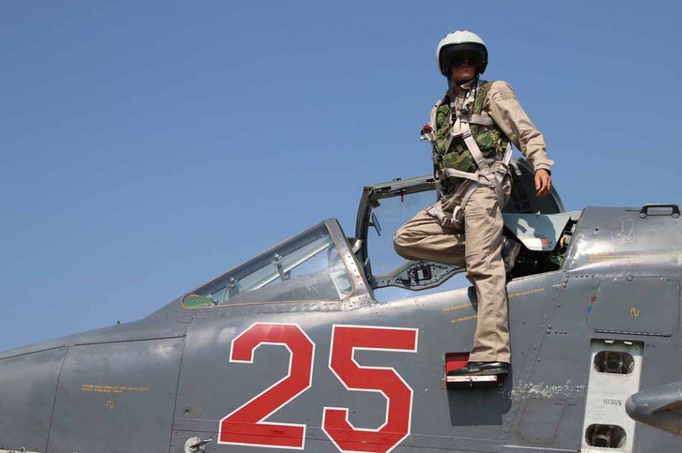 A Russian pilot at Russia's Syria base. A Russian pilot at Russia's Syria base.