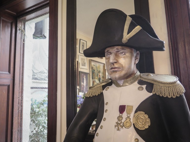 A statue of Napoleon at the Consulate hotel in Jamestown, on the British island of Saint Helena A statue of Napoleon at the Consulate hotel in Jamestown, on the British island of Saint Helena