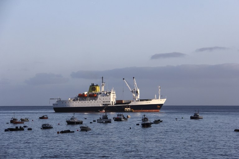 The RMS Saint Helena anchored off Jamestown The RMS Saint Helena anchored off Jamestown