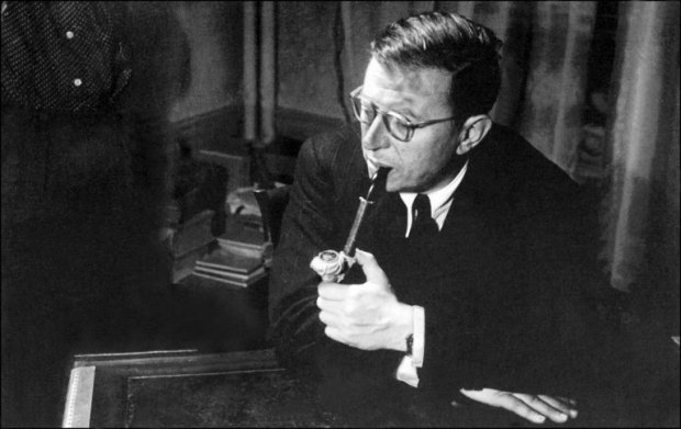 Jean Paul Sartre in Paris, in January 1949 Jean Paul Sartre in Paris, in January 1949