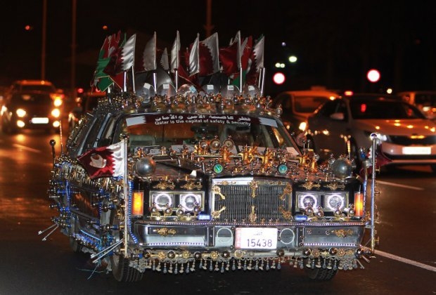 A decorated car during celebrations in Doha after Qatar's Gulf Cup triumph A decorated car during celebrations in Doha after Qatar's Gulf Cup triumph