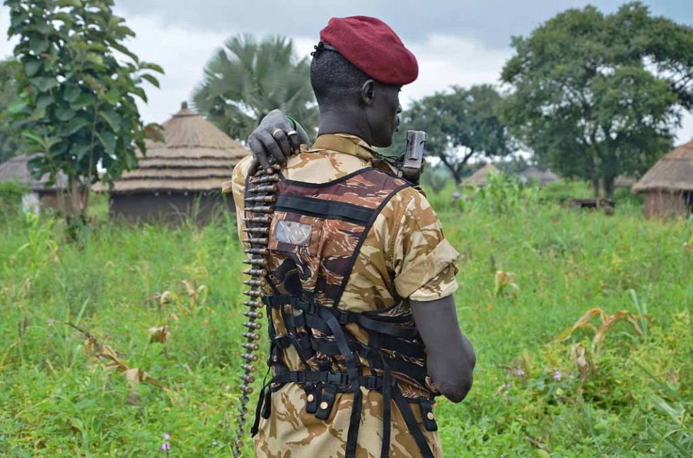A South Sudan government soldier. A South Sudan government soldier.