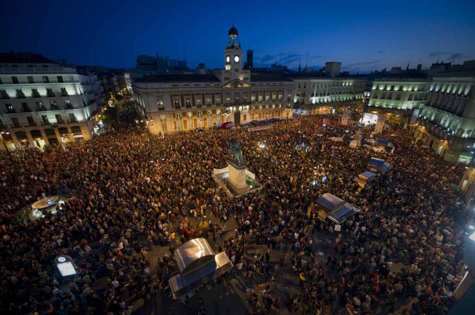 A rally on Puerta del Sol in 2012. A rally on Puerta del Sol in 2012.