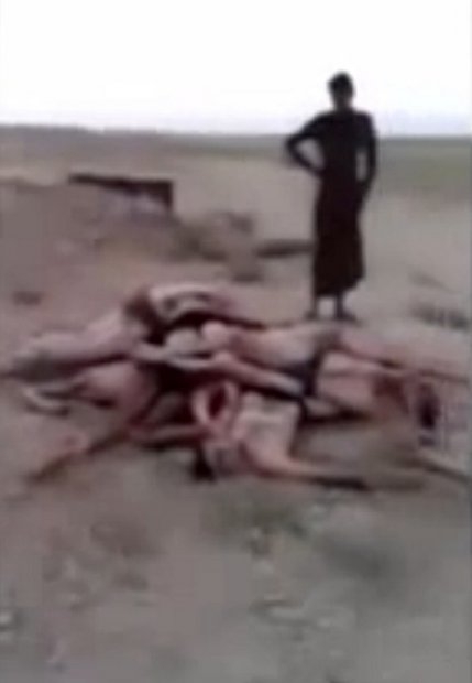 An image grab taken from a video uploaded on social networks on August 28, 2014, shows young men lying on the ground after being allegedly executed by Islamic State An image grab taken from a video uploaded on social networks on August 28, 2014, shows young men lying on the ground after being allegedly executed by Islamic State