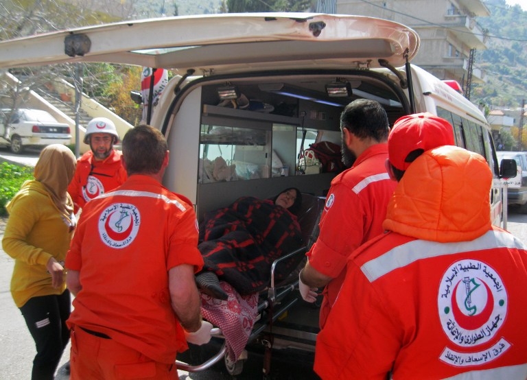 A woman injured as regime forces seized the Krak des Chevaliers on March 20, 2014 A woman injured as regime forces seized the Krak des Chevaliers on March 20, 2014
