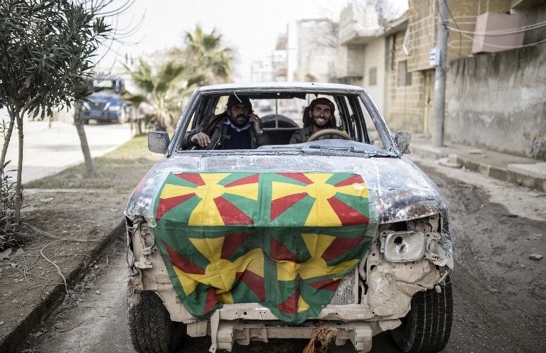 Kurdish fighters in the centre of Kobane, Syria on January 28, 2015 Kurdish fighters in the centre of Kobane, Syria on January 28, 2015