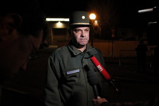 French lieutenant Robert Picaud speaks to the press about the 'tiger' on the loose French lieutenant Robert Picaud speaks to the press about the 'tiger' on the loose