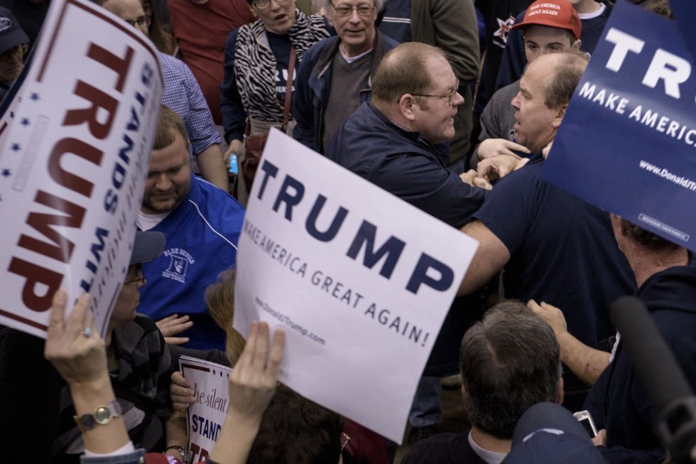 A clash at a Trump rally in Ohio. A clash at a Trump rally in Ohio.