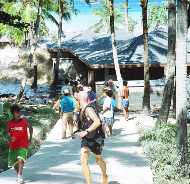 A tsunami wave comes crashing ashore on December 26, 2004 at Koh Raya in the Andaman islands, 23 kilometres from Phuket A tsunami wave comes crashing ashore on December 26, 2004 at Koh Raya in the Andaman islands, 23 kilometres from Phuket