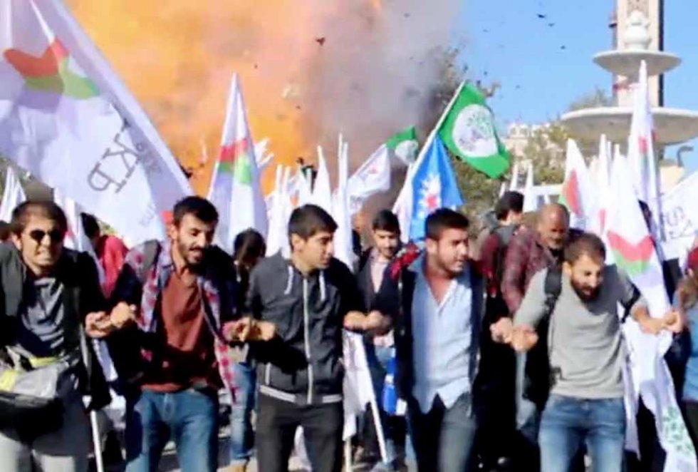 Video grab of the moment an explosion ripped through a crowd of peace activists in Ankara in October. Video grab of the moment an explosion ripped through a crowd of peace activists in Ankara in October.