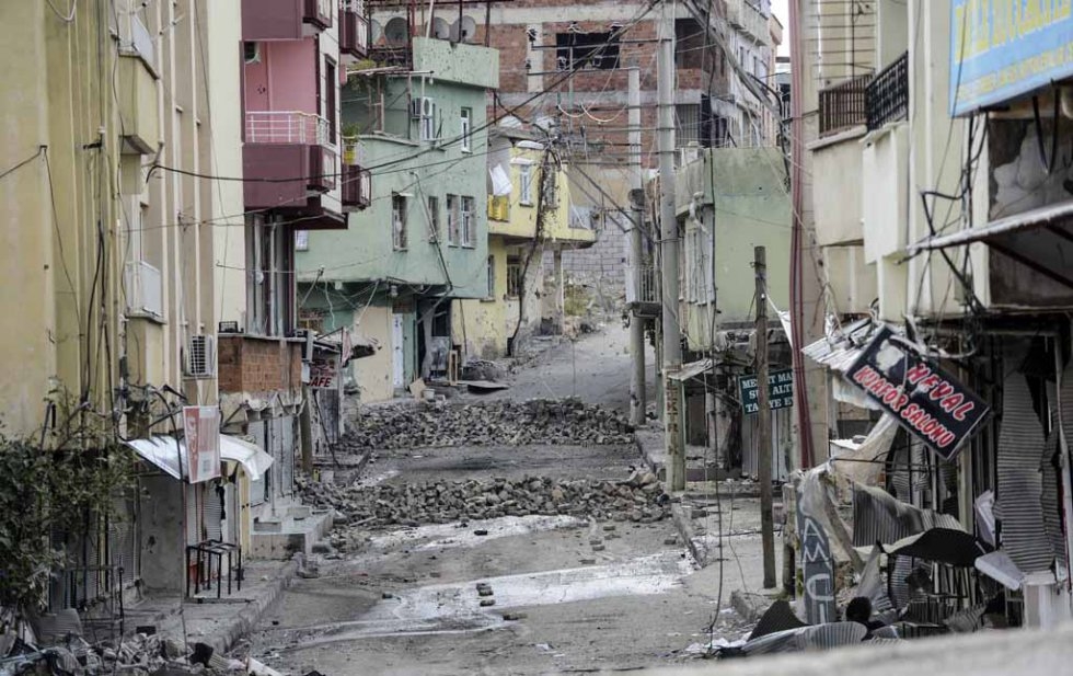 The southeastern town of Silvan, following clashes between government and Kurdish militants forces on November 10. The southeastern town of Silvan, following clashes between government and Kurdish militants forces on November 10.
