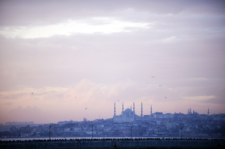 The Blue Mosque at sundown in January 2014 The Blue Mosque at sundown in January 2014