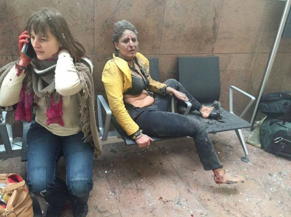 Two women wounded in the twin blasts at Brussels airport in Zaventem Two women wounded in the twin blasts at Brussels airport in Zaventem