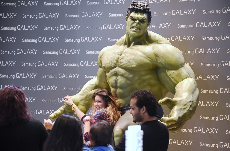 'The Hulk' at the Samsung booth at CES, on January 8, 2015 'The Hulk' at the Samsung booth at CES, on January 8, 2015
