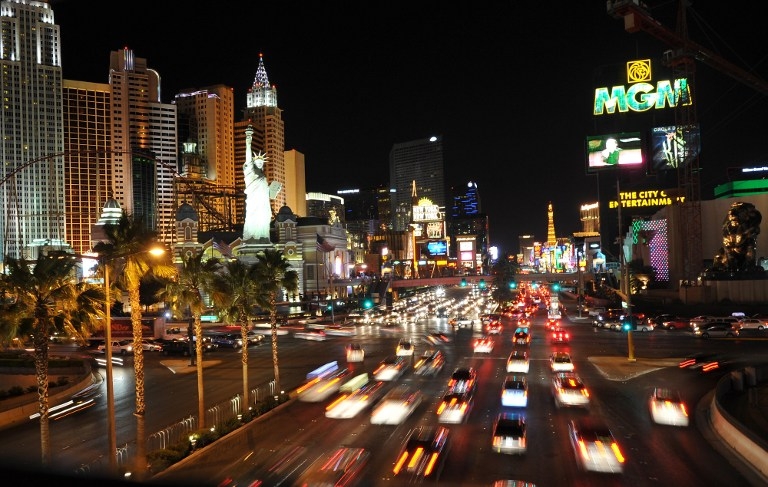 Rush hour traffic on the Strip in Las Vegas. Picture taken on June 9, 2012 Rush hour traffic on the Strip in Las Vegas. Picture taken on June 9, 2012