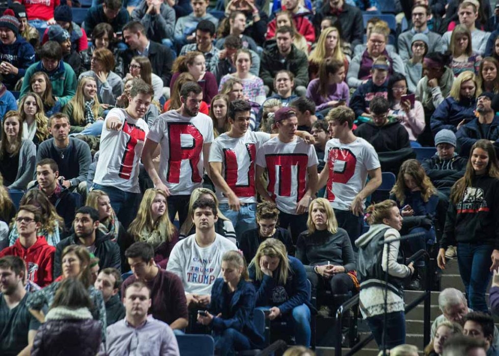 Trump supporters at a Virginia rally. January 18, 2016. Trump supporters at a Virginia rally. January 18, 2016.