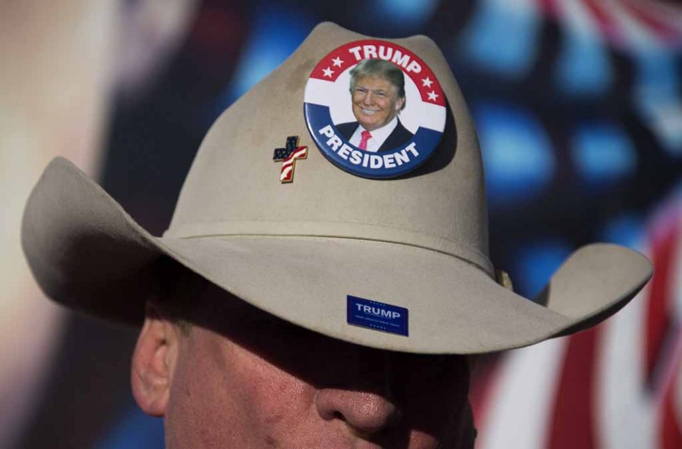 A Trump supporter in Iowa. January 28, 2016. A Trump supporter in Iowa. January 28, 2016.