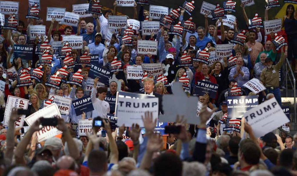 Trump at a rally in Virginia. October 14, 2015. Trump at a rally in Virginia. October 14, 2015.
