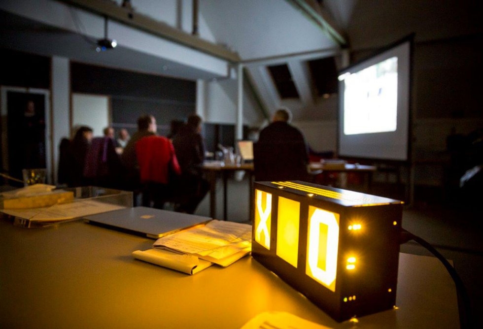 The projection room with a machine showing the votes. (Photo courtesy of World Press Photo) The projection room with a machine showing the votes. (Photo courtesy of World Press Photo)