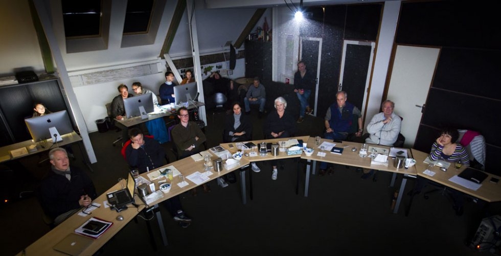 World Press Photo 2016 jury in the projection room. From left to right: David Griffin (secretary), Tim Clayton, Vaughn Wallace, Michaela Herold, Narda van't Veer, George Steinmetz, Francis Kohn, Huang Wen. (Photo courtesy of WPP) World Press Photo 2016 jury in the projection room. From left to right: David Griffin (secretary), Tim Clayton, Vaughn Wallace, Michaela Herold, Narda van't Veer, George Steinmetz, Francis Kohn, Huang Wen. (Photo courtesy of WPP)