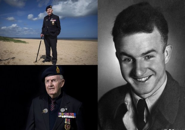 Canadian Bud Hannam, in June 2014 in Courseulles-sur-Mer, and in 1944 in the UK. Canadian Bud Hannam, in June 2014 in Courseulles-sur-Mer, and in 1944 in the UK.