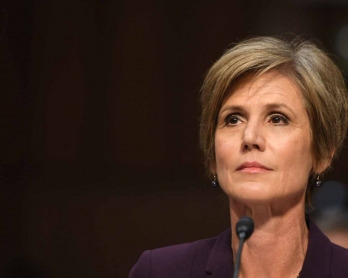 Former acting Attorney General Sally Yates prepares to testify on May 8, 2017, before the US Senate Judiciary Committee on Capitol Hill in Washington, DC.